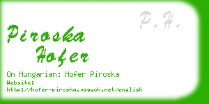 piroska hofer business card